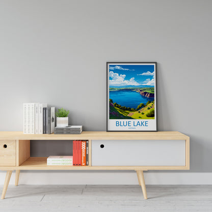 Blue Lake Travel Print Wall Art Blue Lake Wall Hanging Home Décor Blue Lake Gift Art Lovers Wall Art Australia Poster Art