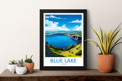 Blue Lake Travel Print Wall Art Blue Lake Wall Hanging Home Décor Blue Lake Gift Art Lovers Wall Art Australia Poster Art