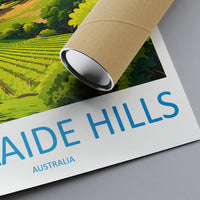 Adelaide Hills Travel Print Wall Art Adelaide Hills Wall Hanging Home Décor Adelaide Hills Gift Art Lovers Wall Art Australia Poster Art