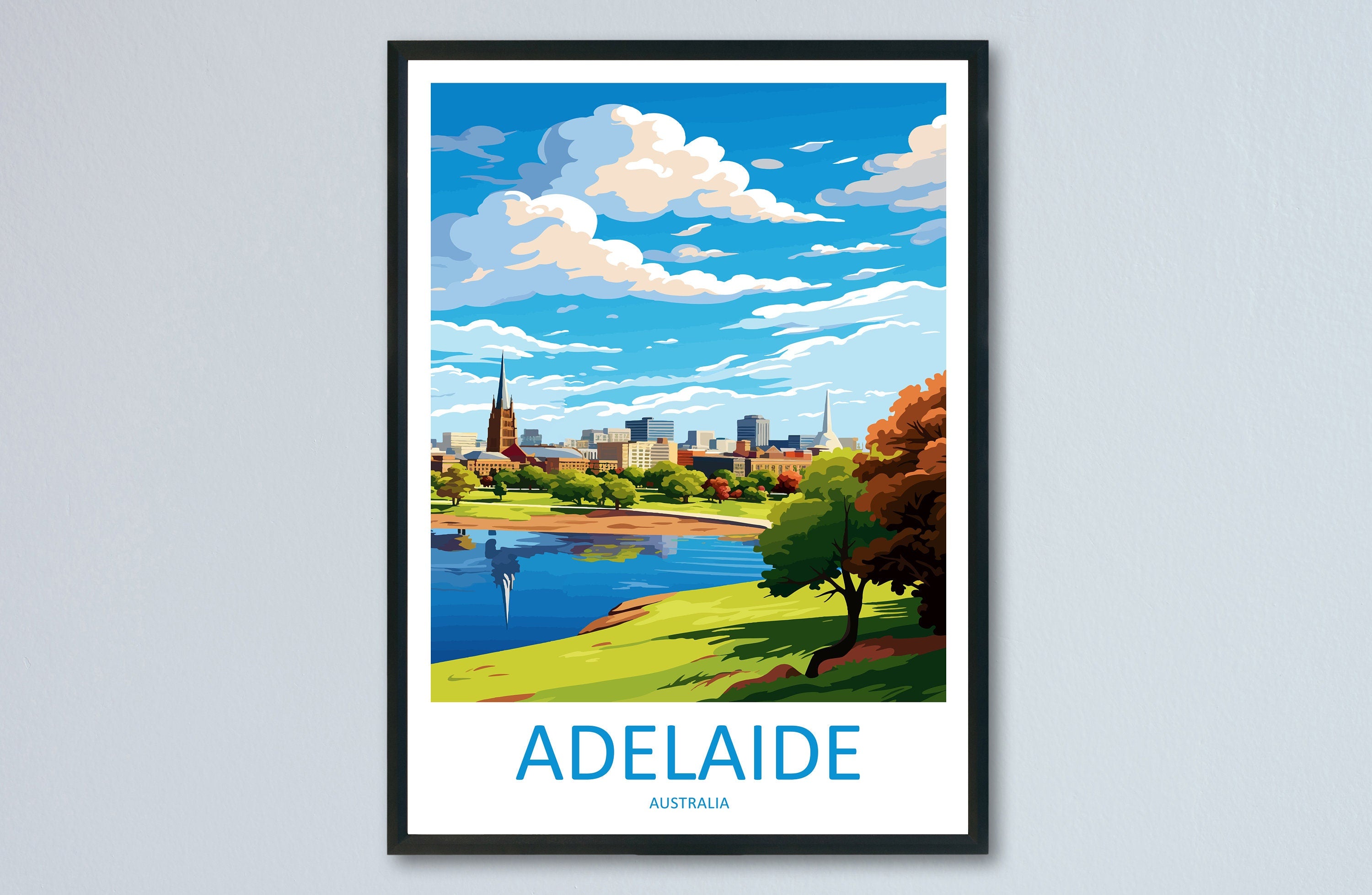 Adelaide Travel Print Wall Art Adelaide Wall Hanging Home Décor Adelaide Gift Art Lovers Wall Art Australia Poster Art