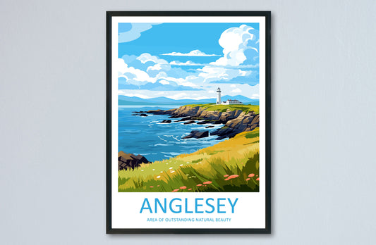 Anglesey Travel Print Wall Art Anglesey Wall Hanging Home Decor Anglesey Gift Art Lovers Wall Art AONB Wall Print AONB Travel Poster