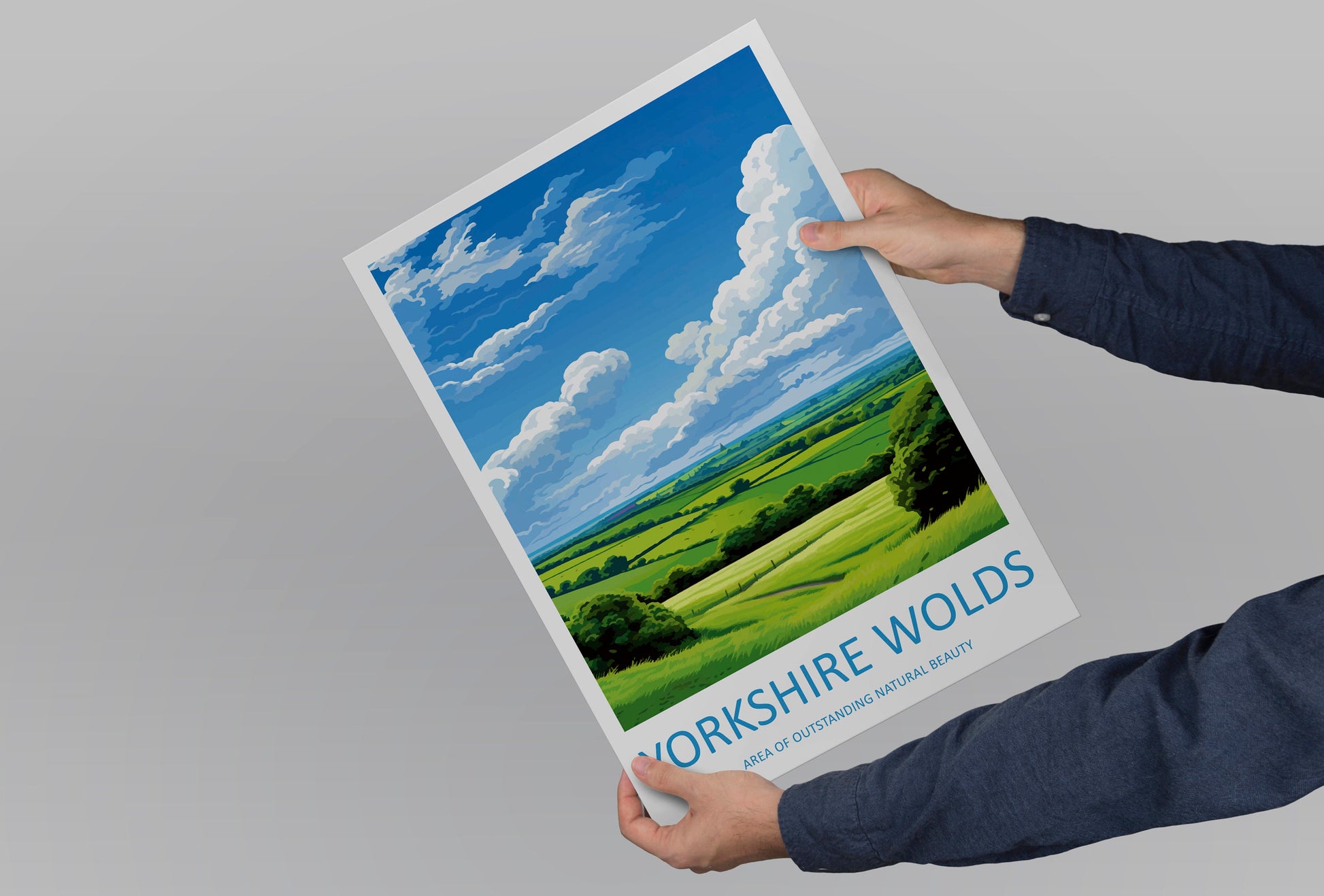 Yorkshire Wolds Travel Print Wall Art Yorkshire Wolds Wall Hanging Home Decor Yorkshire Wolds Gift Art Lovers Wall Art AONB Wall Print AONB