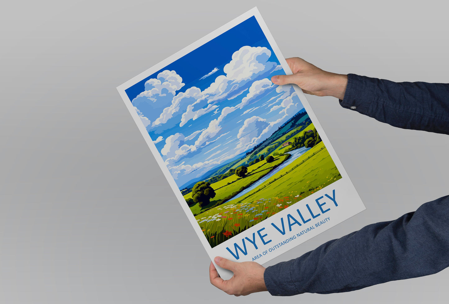Wye Valley Travel Print Wall Art Wye Valley Wall Hanging Home Decor Wye Valley Gift Art Lovers Wall Art AONB Wall Print AONB Travel Print