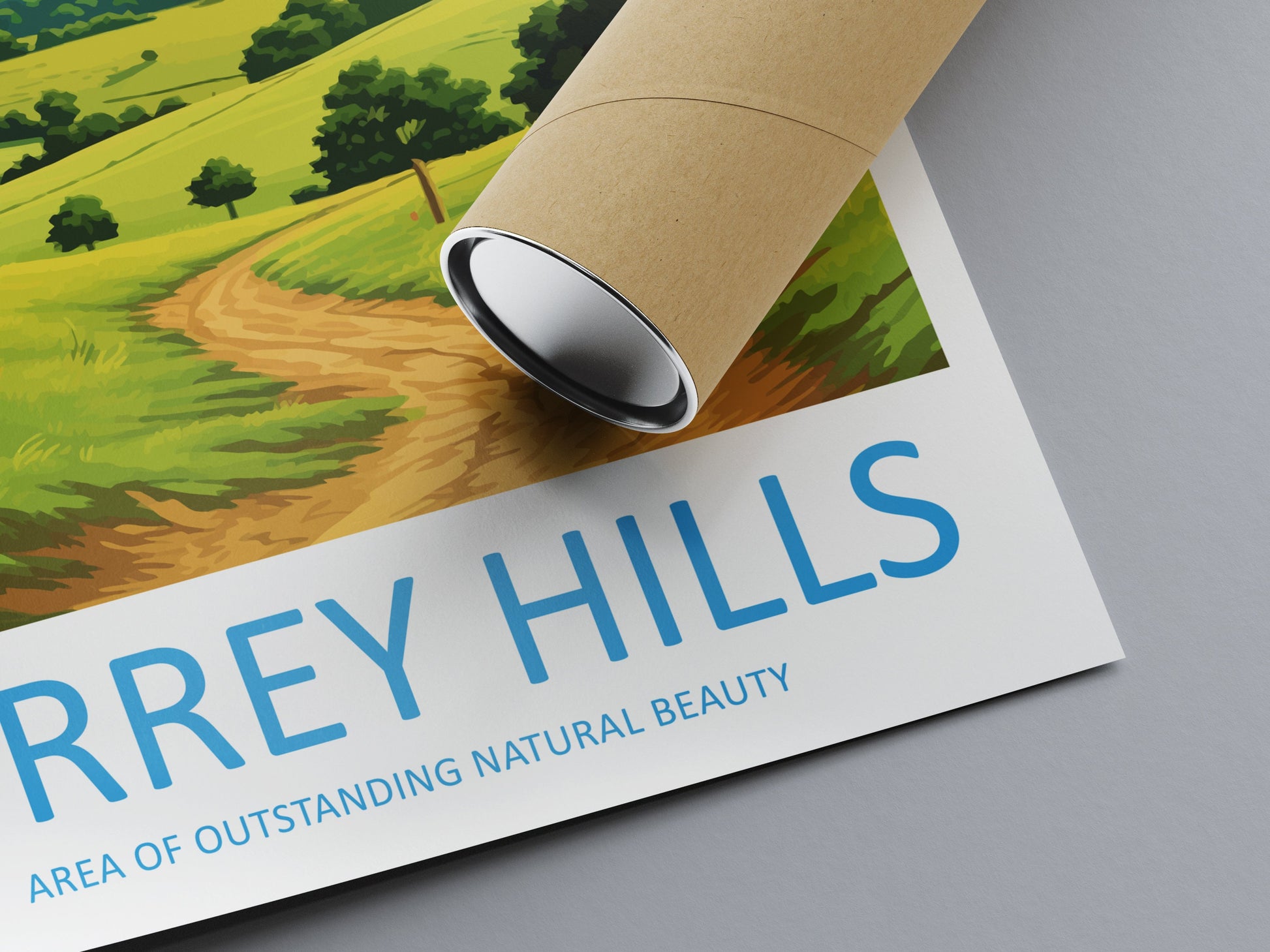 Surrey Hills Travel Print Wall Art Surrey Hills Wall Hanging Home Decor Surrey Hills Gift Art Lovers Wall Art AONB Wall Print AONB Print