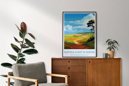 Suffolk Coast Heaths Travel Print Wall Art Suffolk Coast Heaths Wall Hanging Home Decor Suffolk Coast Heaths Gift Art Lovers Wall Art