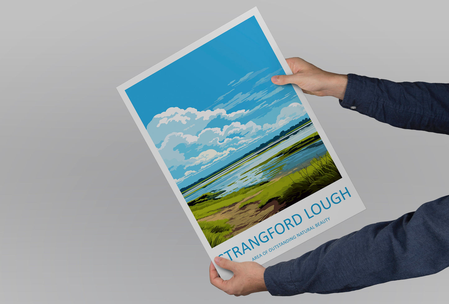 Strangford Lough Travel Print Wall Art Strangford Lough Wall Hanging Home Decor Strangford Lough Gift Art Lovers Wall Art AONB Wall Print