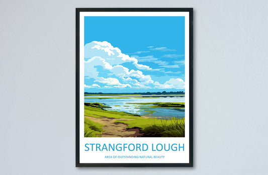 Strangford Lough Travel Print Wall Art Strangford Lough Wall Hanging Home Decor Strangford Lough Gift Art Lovers Wall Art AONB Wall Print