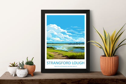 Strangford Lough Travel Print Wall Art Strangford Lough Wall Hanging Home Decor Strangford Lough Gift Art Lovers Wall Art AONB Wall Print