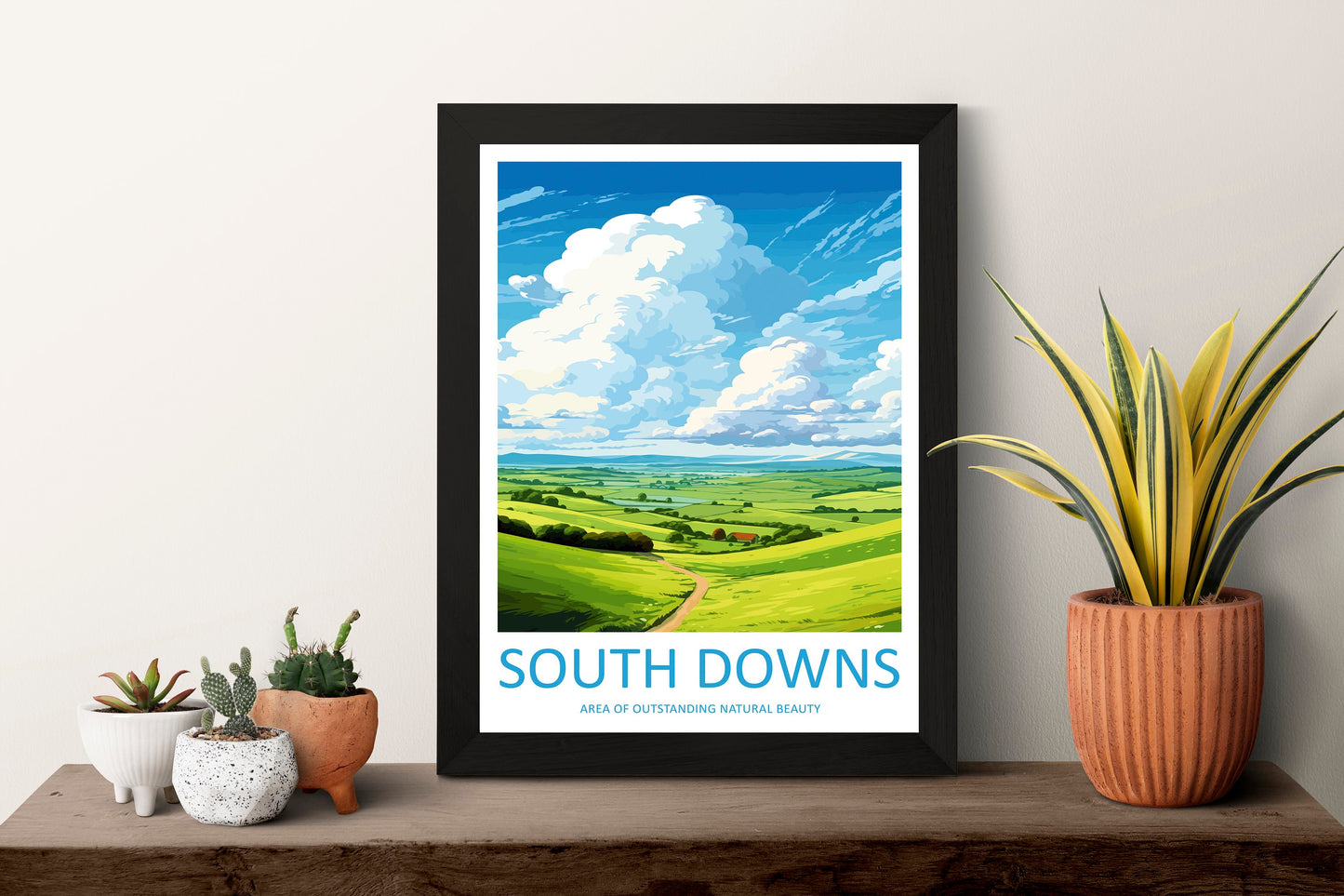 South Downs Travel Print Wall Art South Downs Wall Hanging Home Decor South Downs Gift Art Lovers Wall Art AONB Wall Print AONB Travel Print