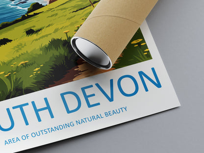 South Devon Travel Print Wall Art South Devon Wall Hanging Home Decor South Devon Gift Art Lovers Wall Art AONB Wall Print AONB Travel Print