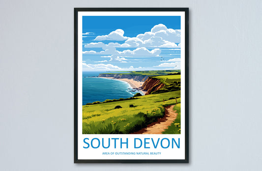 South Devon Travel Print Wall Art South Devon Wall Hanging Home Decor South Devon Gift Art Lovers Wall Art AONB Wall Print AONB Travel Print