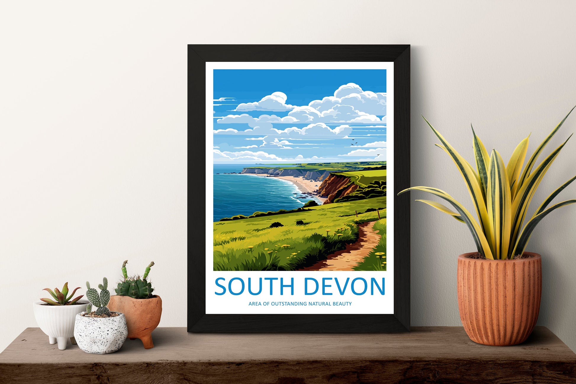 South Devon Travel Print Wall Art South Devon Wall Hanging Home Decor South Devon Gift Art Lovers Wall Art AONB Wall Print AONB Travel Print