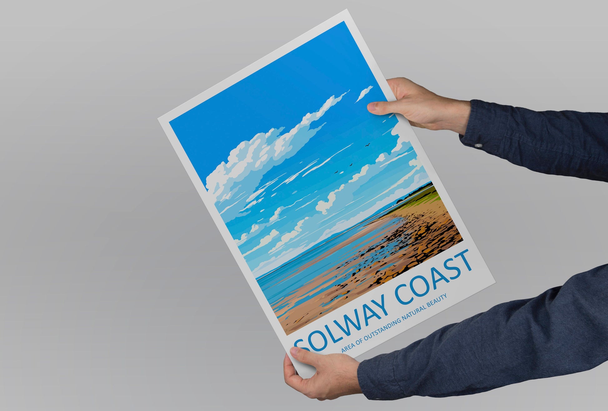 Solway Coast Travel Print Wall Art Solway Coast Wall Hanging Home Decor Solway Coast Gift Art Lovers Wall Art AONB Wall Print AONB Print