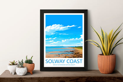 Solway Coast Travel Print Wall Art Solway Coast Wall Hanging Home Decor Solway Coast Gift Art Lovers Wall Art AONB Wall Print AONB Print