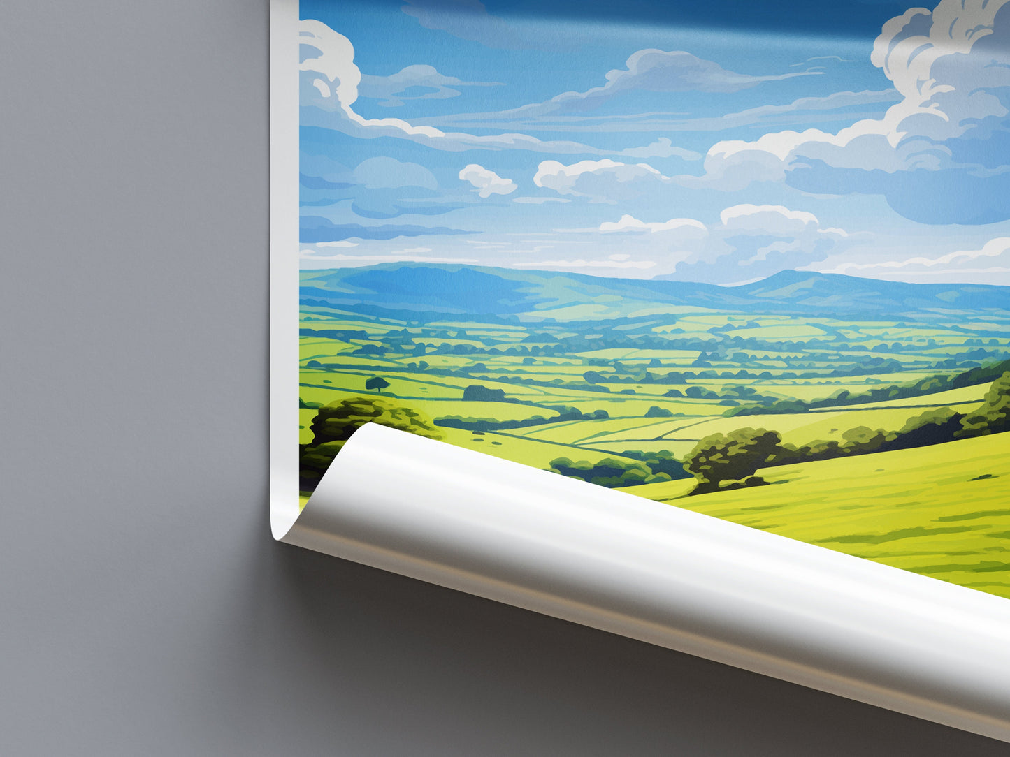 Shropshire Hills Travel Print Wall Art Shropshire Hills Wall Hanging Home Decor Shropshire Hills Gift Art Lovers Wall Art AONB Wall Print