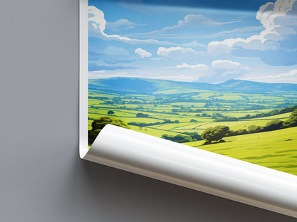 Shropshire Hills Travel Print Wall Art Shropshire Hills Wall Hanging Home Decor Shropshire Hills Gift Art Lovers Wall Art AONB Wall Print