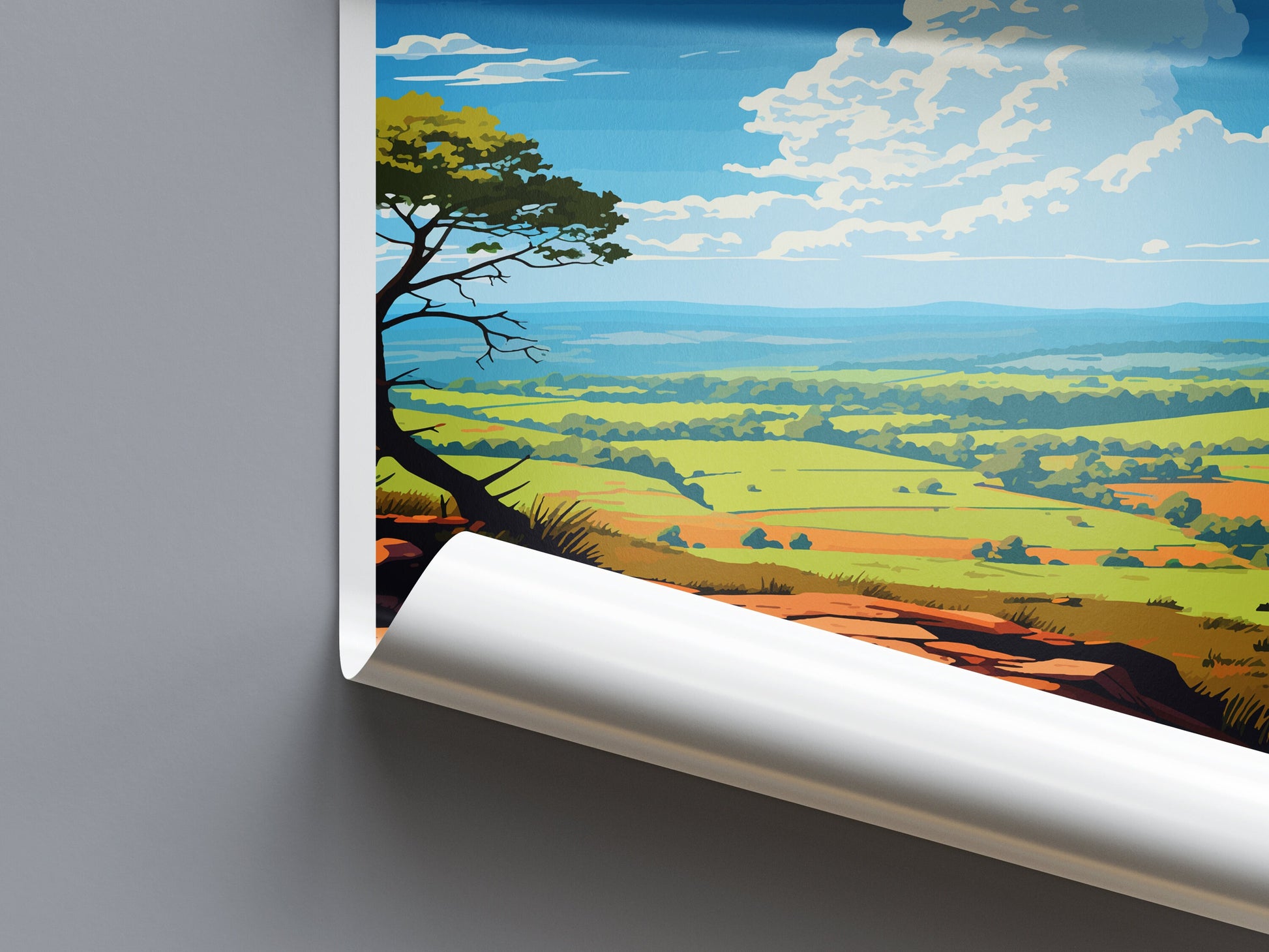 Quantock Hills Travel Print Wall Art Quantock Hills Wall Hanging Home Decor Quantock Hills Gift Art Lovers Wall Art AONB Wall Print