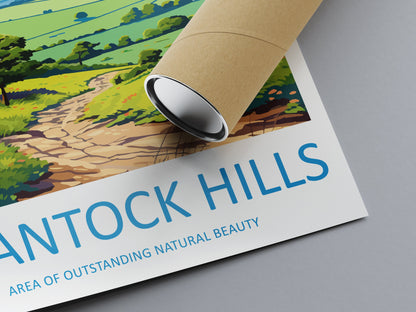 Quantock Hills Travel Print Wall Art Quantock Hills Wall Hanging Home Decor Quantock Hills Gift Art Lovers Wall Art AONB Wall Print