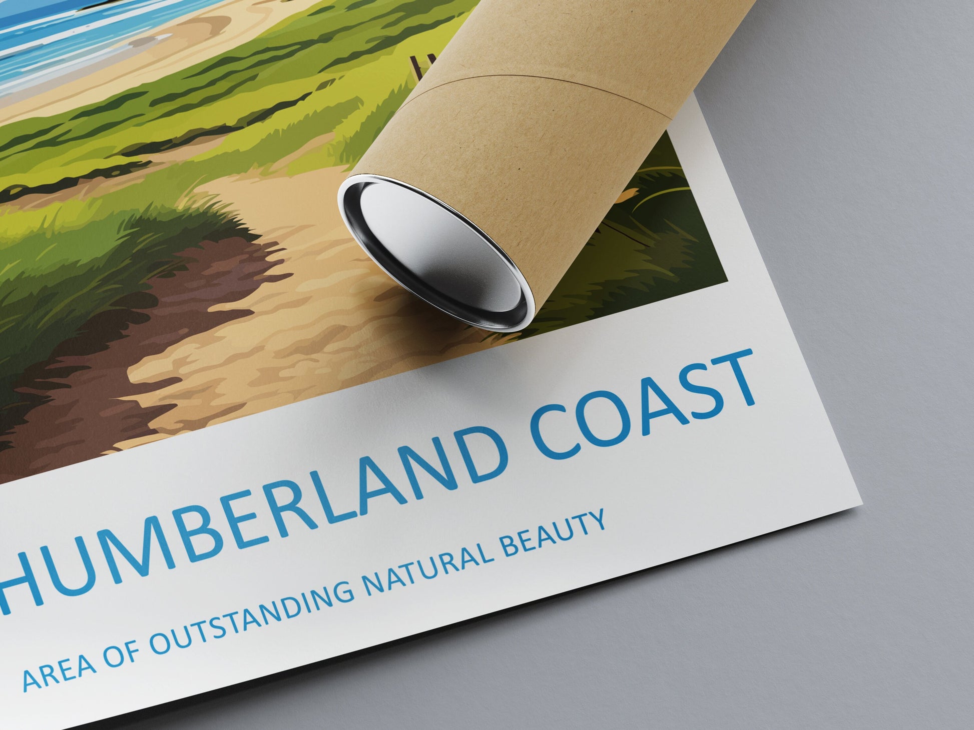 Northumberland Coast Travel Print Wall Art Northumberland Coast Wall Hanging Home Decor Northumberland Coast Gift Art Lovers Wall Art AONB