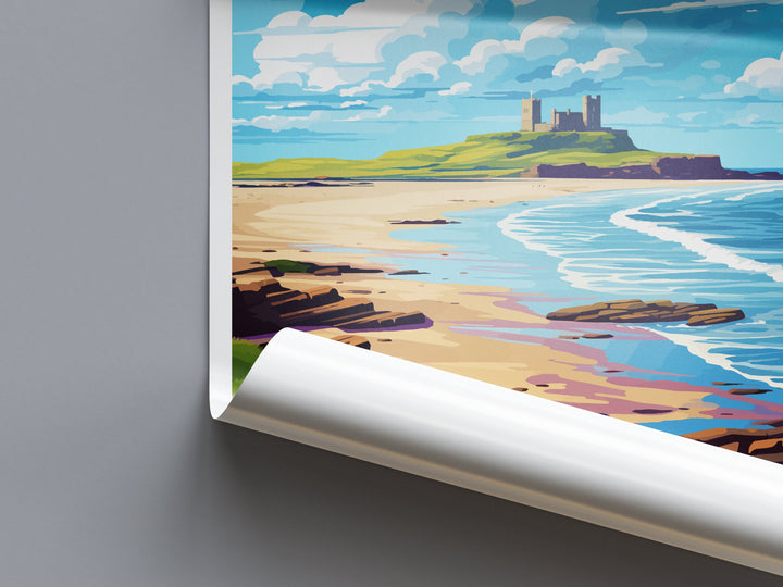Northumberland Coast Travel Print Wall Art Northumberland Coast Wall Hanging Home Decor Northumberland Coast Gift Art Lovers Wall Art AONB