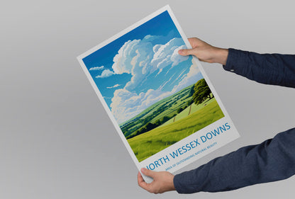 North Wessex Downs Travel Print Wall Art North Wessex Downs Wall Hanging Home Decor North Wessex Downs Gift Art Lovers Wall Art AONB Print