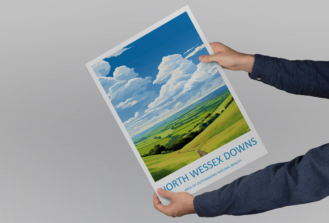 North Wessex Downs Travel Print Wall Art North Wessex Downs Wall Hanging Home Decor North Wessex Downs Gift Art Lovers Wall Art AONB Print