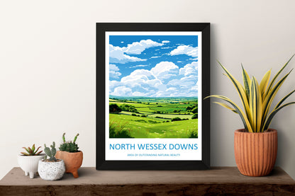 North Wessex Downs Travel Print Wall Art North Wessex Downs Wall Hanging Home Decor North Wessex Downs Gift Art Lovers Wall Art AONB Print