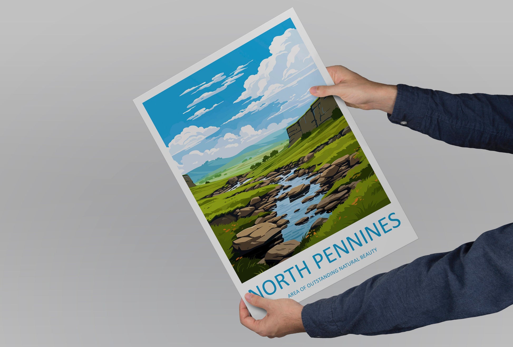 North Pennines Travel Print Wall Art North Pennines Wall Hanging Home Decor North Pennines Gift Art Lovers Wall Art AONB Print Poster