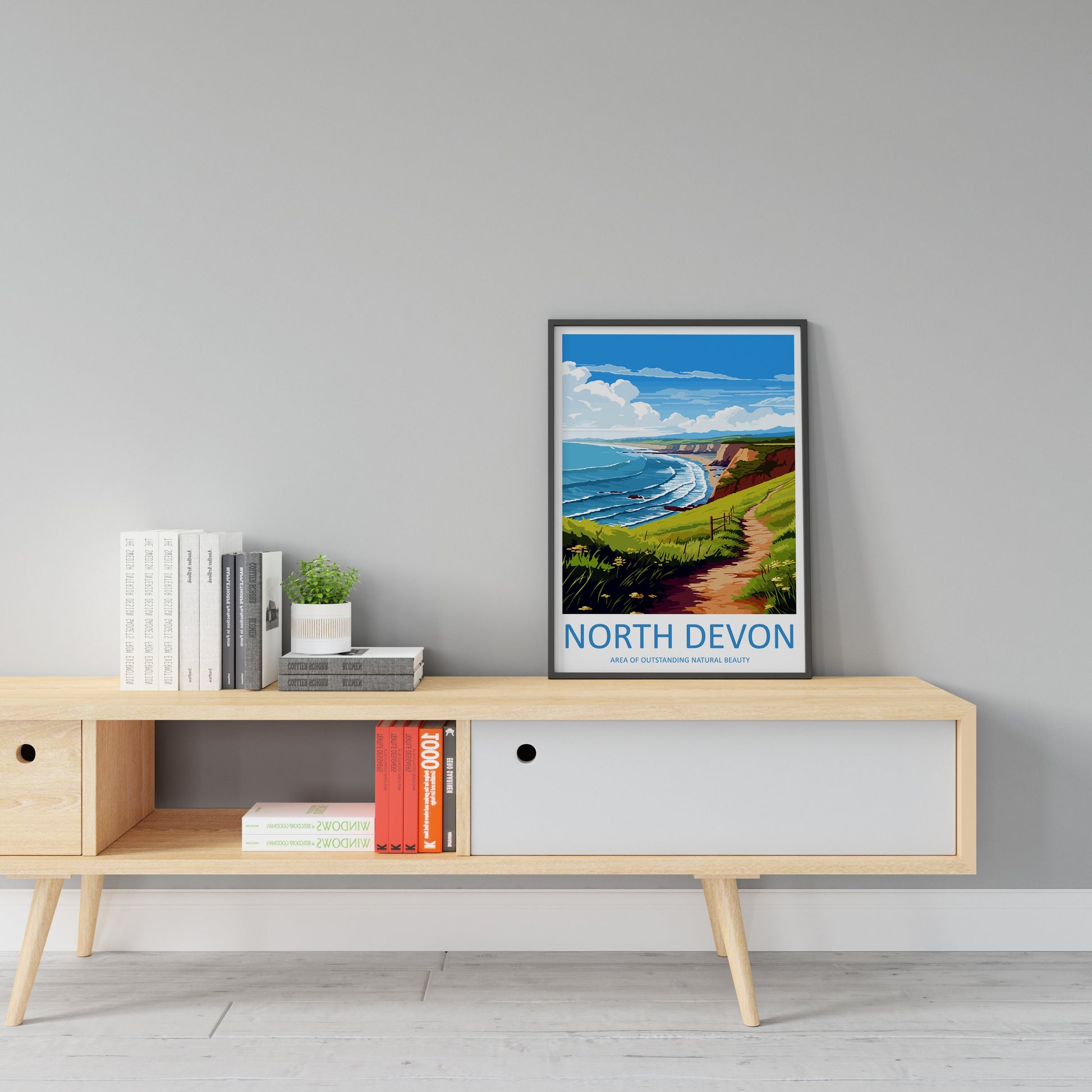 North Devon Travel Print Wall Art North Devon Wall Hanging Home Decor North Devon Gift Art Lovers Wall Art AONB Print Travel Poster