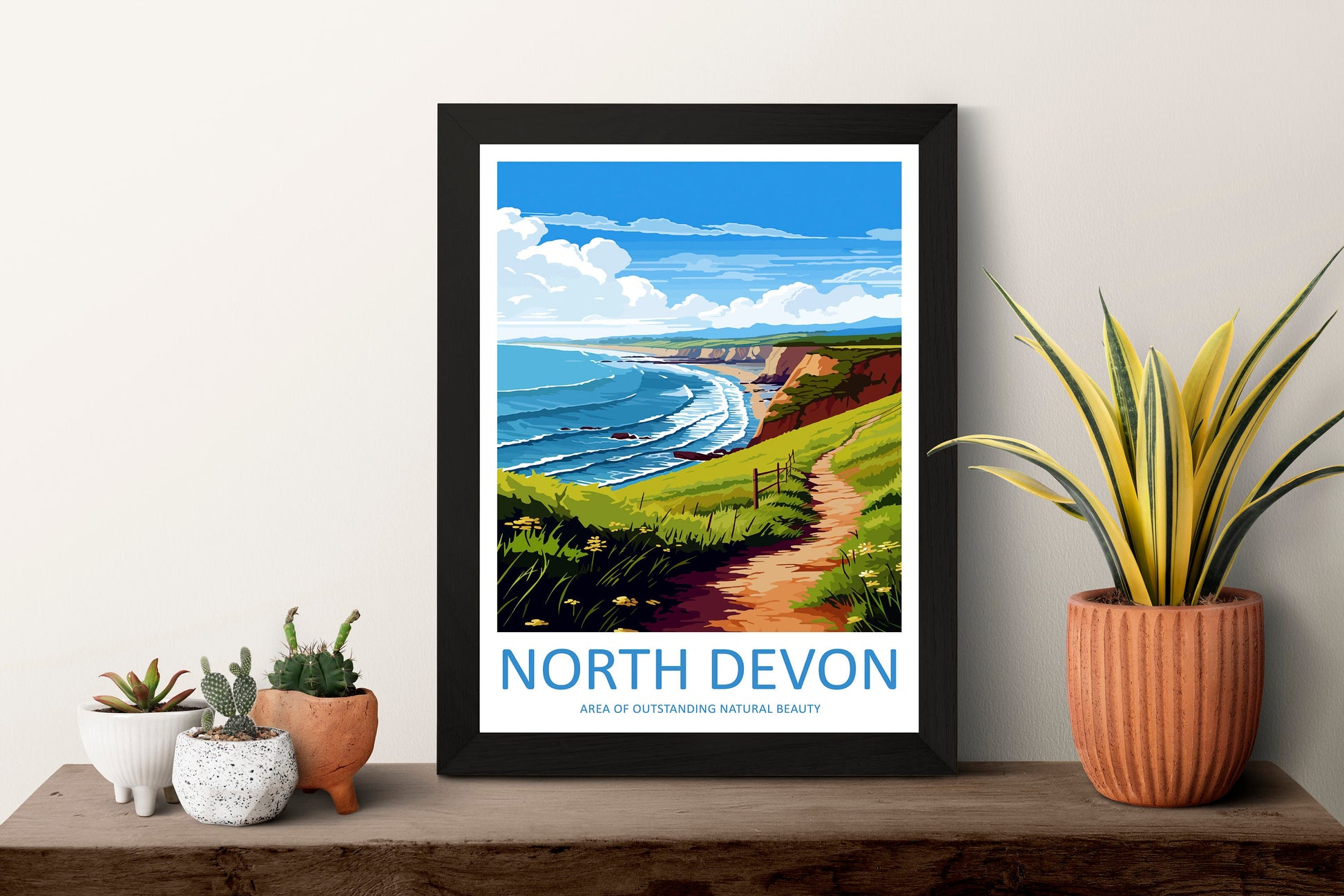 North Devon Travel Print Wall Art North Devon Wall Hanging Home Decor North Devon Gift Art Lovers Wall Art AONB Print Travel Poster
