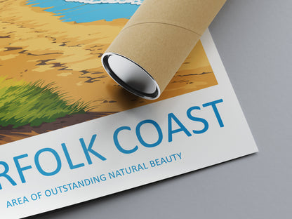 Norfolk Coast Travel Print Wall Art Norfolk Coast Wall Hanging Home Decor Norfolk Coast Gift Art Lovers Wall Art AONB Print Travel Poster