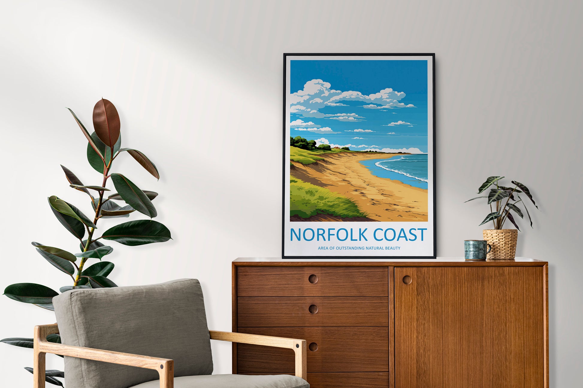 Norfolk Coast Travel Print Wall Art Norfolk Coast Wall Hanging Home Decor Norfolk Coast Gift Art Lovers Wall Art AONB Print Travel Poster