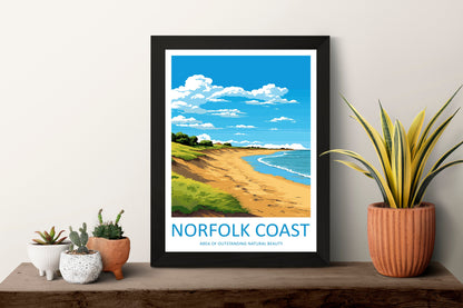 Norfolk Coast Travel Print Wall Art Norfolk Coast Wall Hanging Home Decor Norfolk Coast Gift Art Lovers Wall Art AONB Print Travel Poster