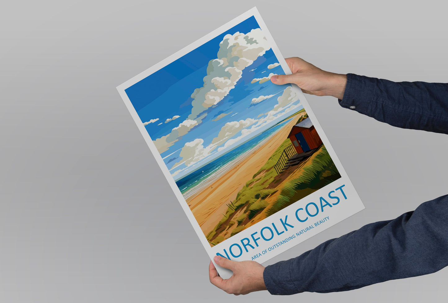 Norfolk Coast Travel Print Wall Art Norfolk Coast Wall Hanging Home Decor Norfolk Coast Gift Art Lovers Wall Art AONB Print Travel Poster