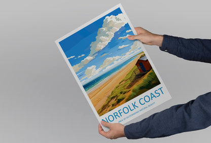 Norfolk Coast Travel Print Wall Art Norfolk Coast Wall Hanging Home Decor Norfolk Coast Gift Art Lovers Wall Art AONB Print Travel Poster