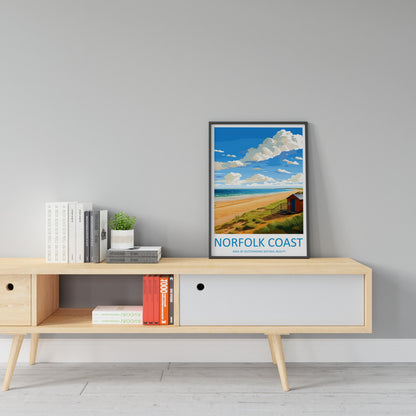 Norfolk Coast Travel Print Wall Art Norfolk Coast Wall Hanging Home Decor Norfolk Coast Gift Art Lovers Wall Art AONB Print Travel Poster
