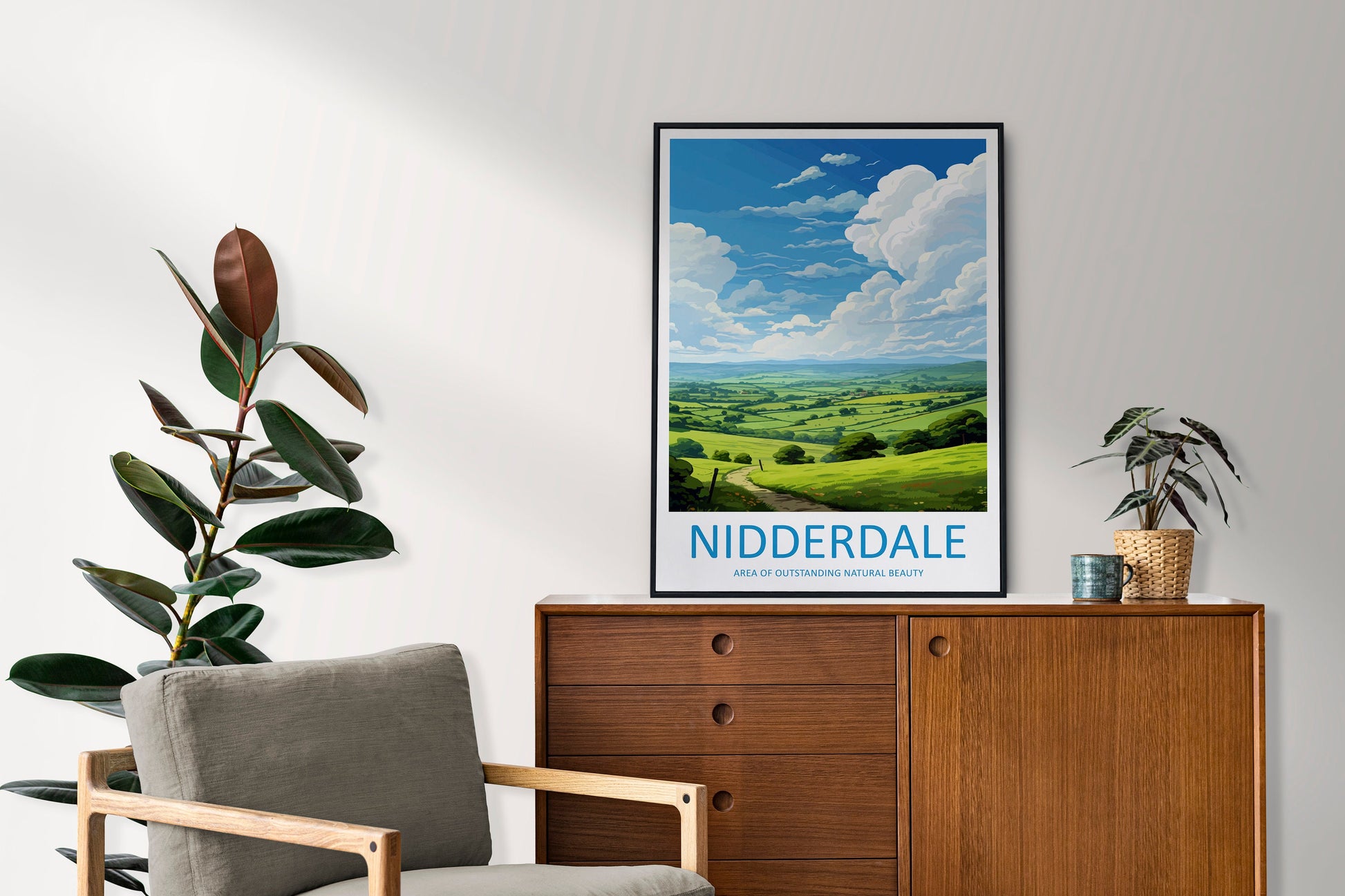 Nidderdale Travel Print Wall Art Nidderdale Wall Hanging Home Decor Nidderdale Gift Art Lovers Wall Art AONB Print Travel Poster