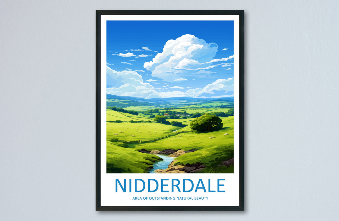 Nidderdale Travel Print Wall Art Nidderdale Wall Hanging Home Decor Nidderdale Gift Art Lovers Wall Art AONB Print Travel Poster