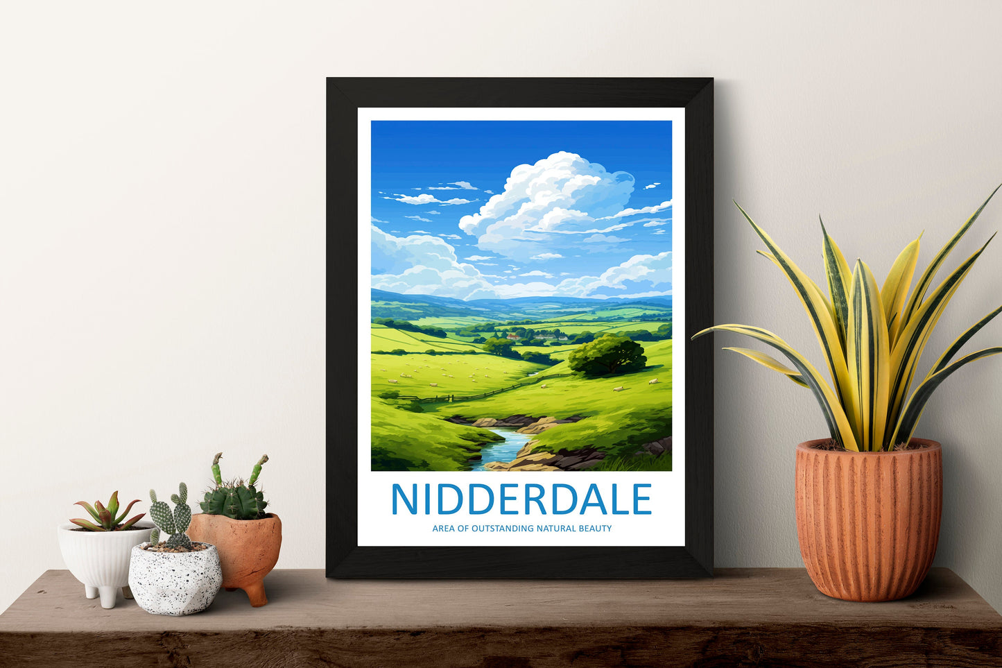 Nidderdale Travel Print Wall Art Nidderdale Wall Hanging Home Decor Nidderdale Gift Art Lovers Wall Art AONB Print Travel Poster