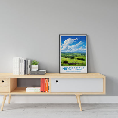 Nidderdale Travel Print Wall Art Nidderdale Wall Hanging Home Decor Nidderdale Gift Art Lovers Wall Art AONB Print Travel Poster