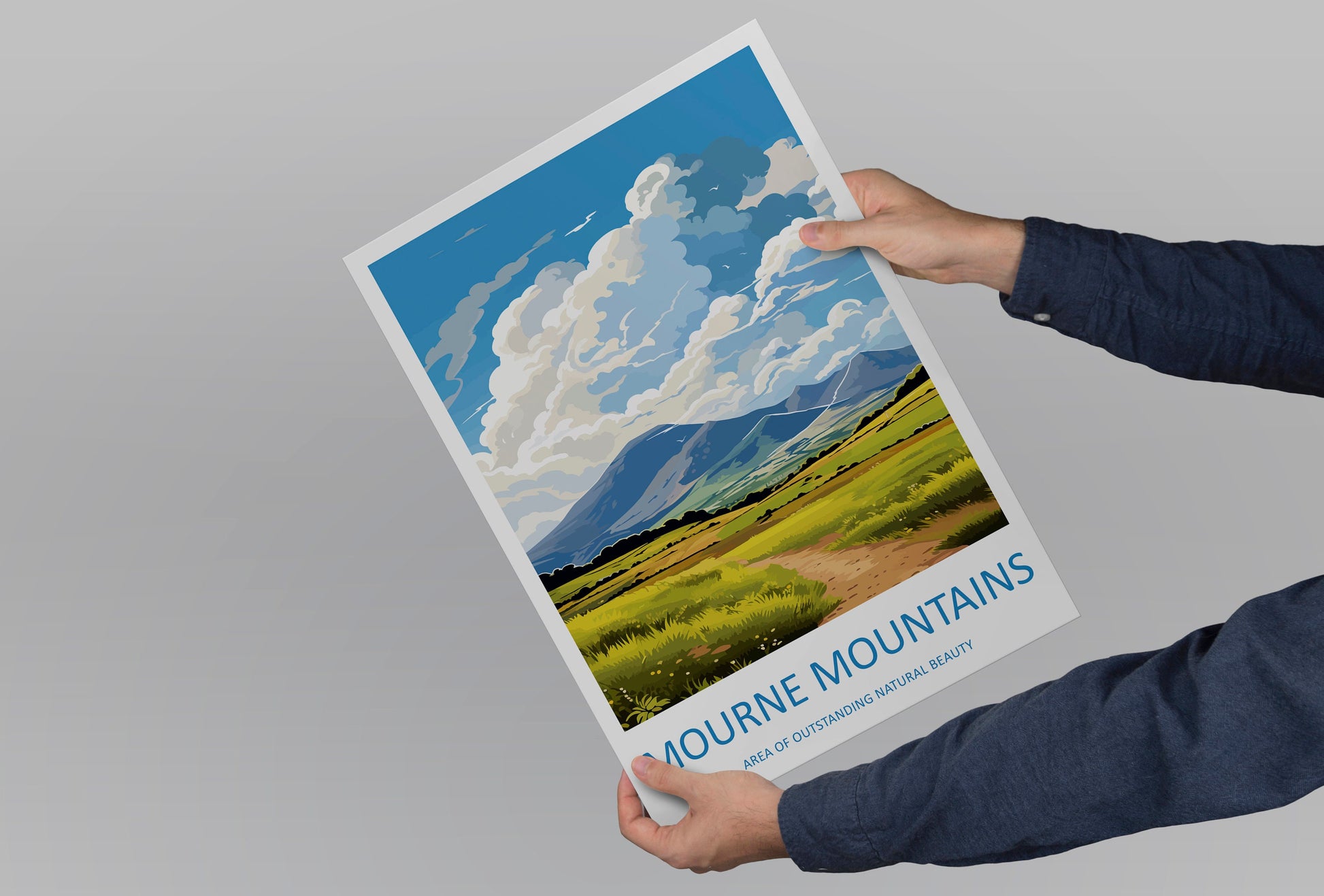 Mourne Mountains Travel Print Wall Art Mourne Mountains Wall Hanging Home Decor Mourne Mountains Gift Art Lovers Wall Art AONB Print