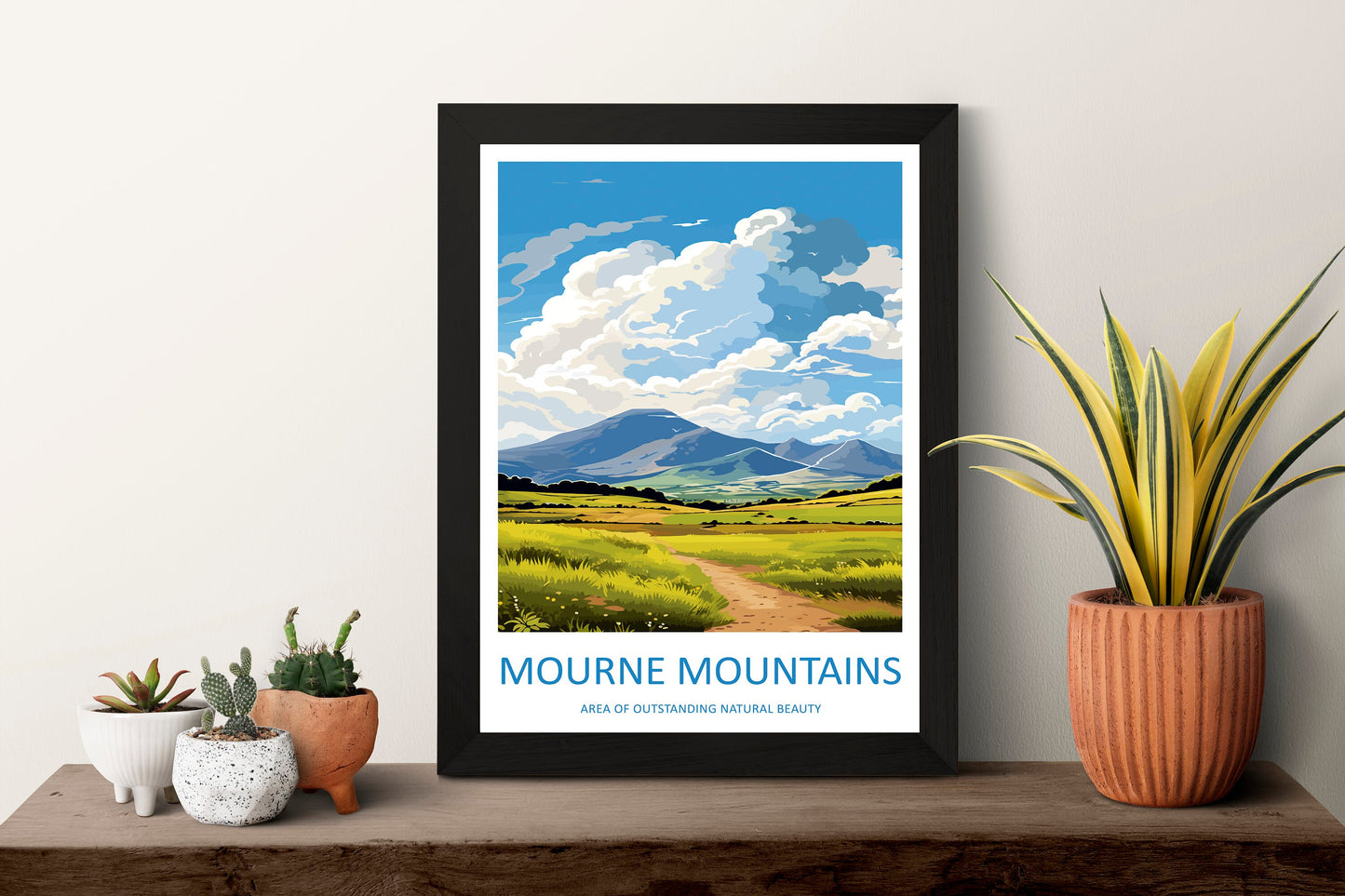 Mourne Mountains Travel Print Wall Art Mourne Mountains Wall Hanging Home Decor Mourne Mountains Gift Art Lovers Wall Art AONB Print