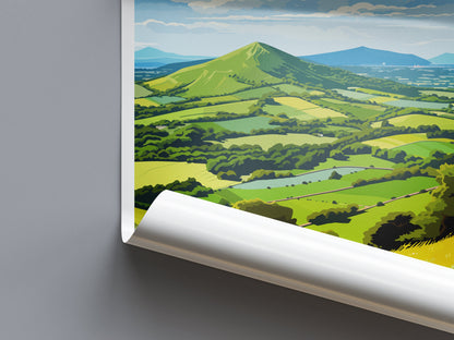 Malvern Hills Travel Print Wall Art Malvern Hills Wall Hanging Home Decor Malvern Hills Gift Art Lovers Wall Art AONB Print Travel Poster