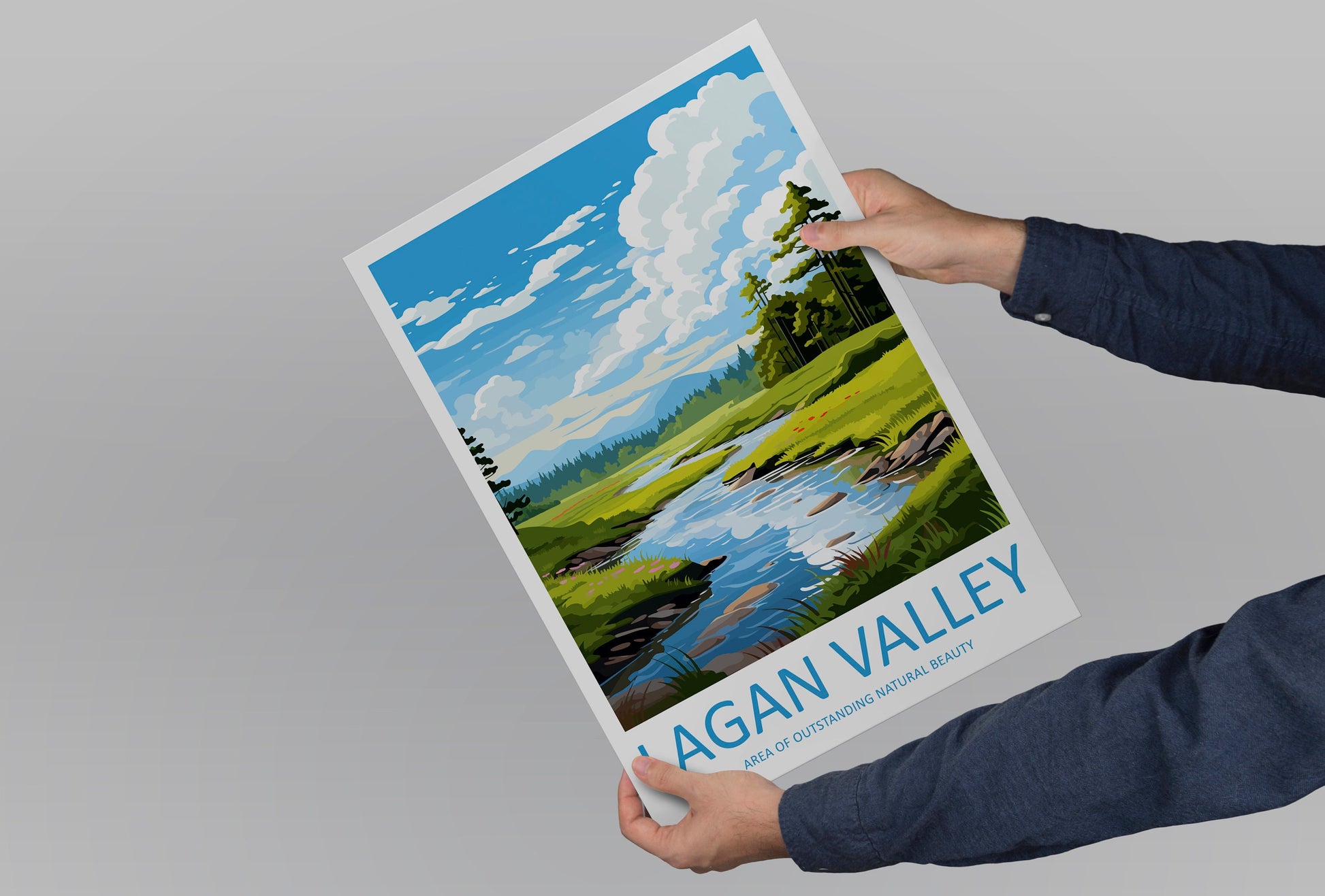 Lagan Valley Travel Print Wall Art Lagan Valley Wall Hanging Home Decor Lagan Valley Gift Art Lovers Wall Art AONB Print Travel Poster