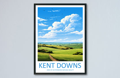 Kent Downs Travel Print Wall Art Kent Downs Wall Hanging Home Decor Kent Downs Gift Art Lovers Wall Art AONB Print Travel Poster
