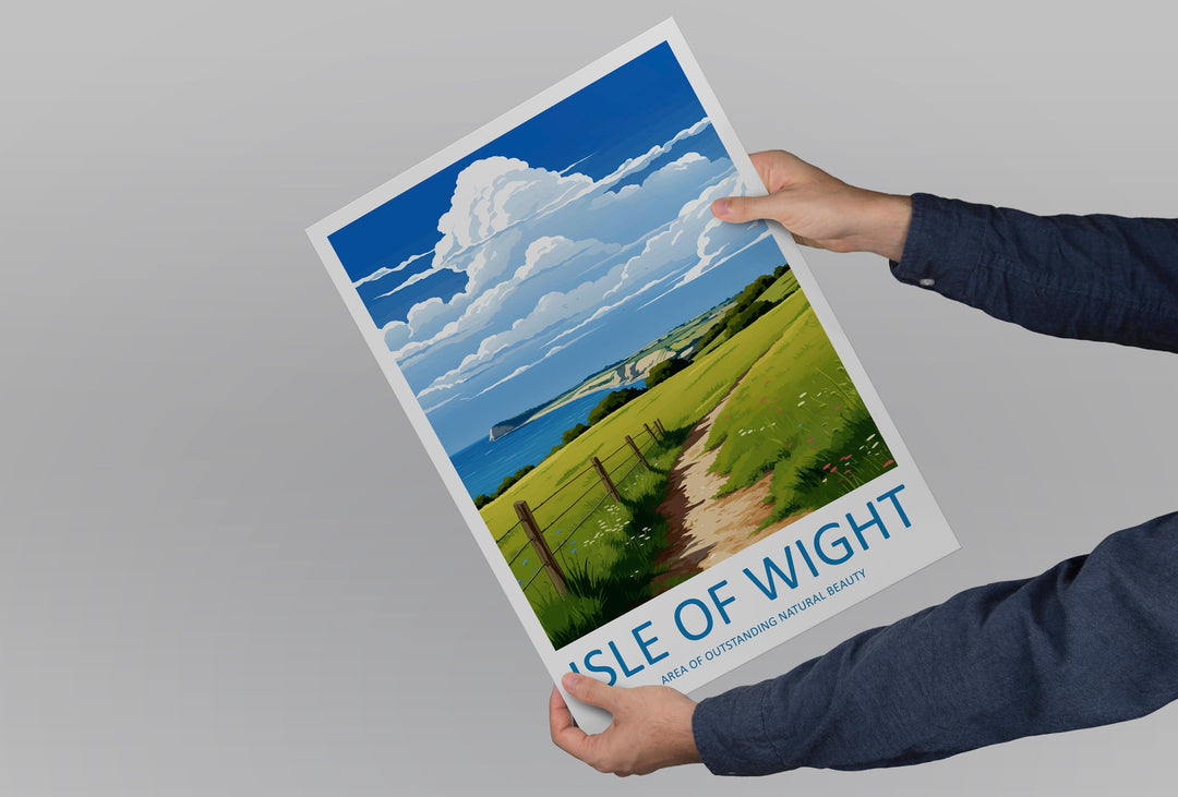 Isle Of Wight Travel Print Wall Art Isle Of Wight Wall Hanging Home Decor Isle Of Wight Gift Art Lovers Wall Art AONB Print