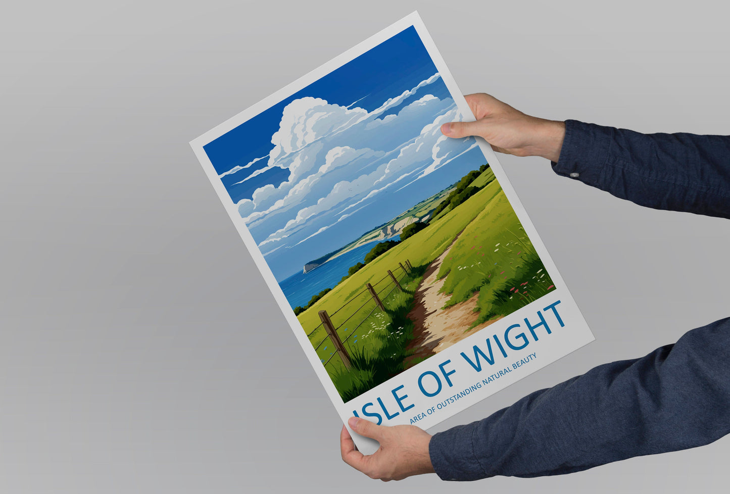 Isle Of Wight Travel Print Wall Art Isle Of Wight Wall Hanging Home Decor Isle Of Wight Gift Art Lovers Wall Art AONB Print