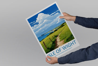 Isle Of Wight Travel Print Wall Art Isle Of Wight Wall Hanging Home Decor Isle Of Wight Gift Art Lovers Wall Art AONB Print