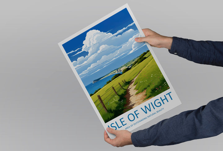 Isle Of Wight Travel Print Wall Art Isle Of Wight Wall Hanging Home Decor Isle Of Wight Gift Art Lovers Wall Art AONB Print