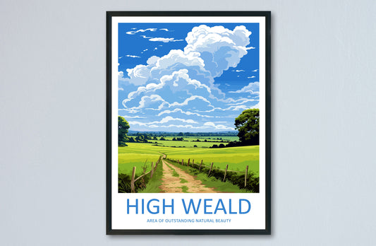 High Weald Travel Print Wall Art High Weald Wall Hanging Home Decor High Weald Gift Art Lovers Wall Art AONB Print
